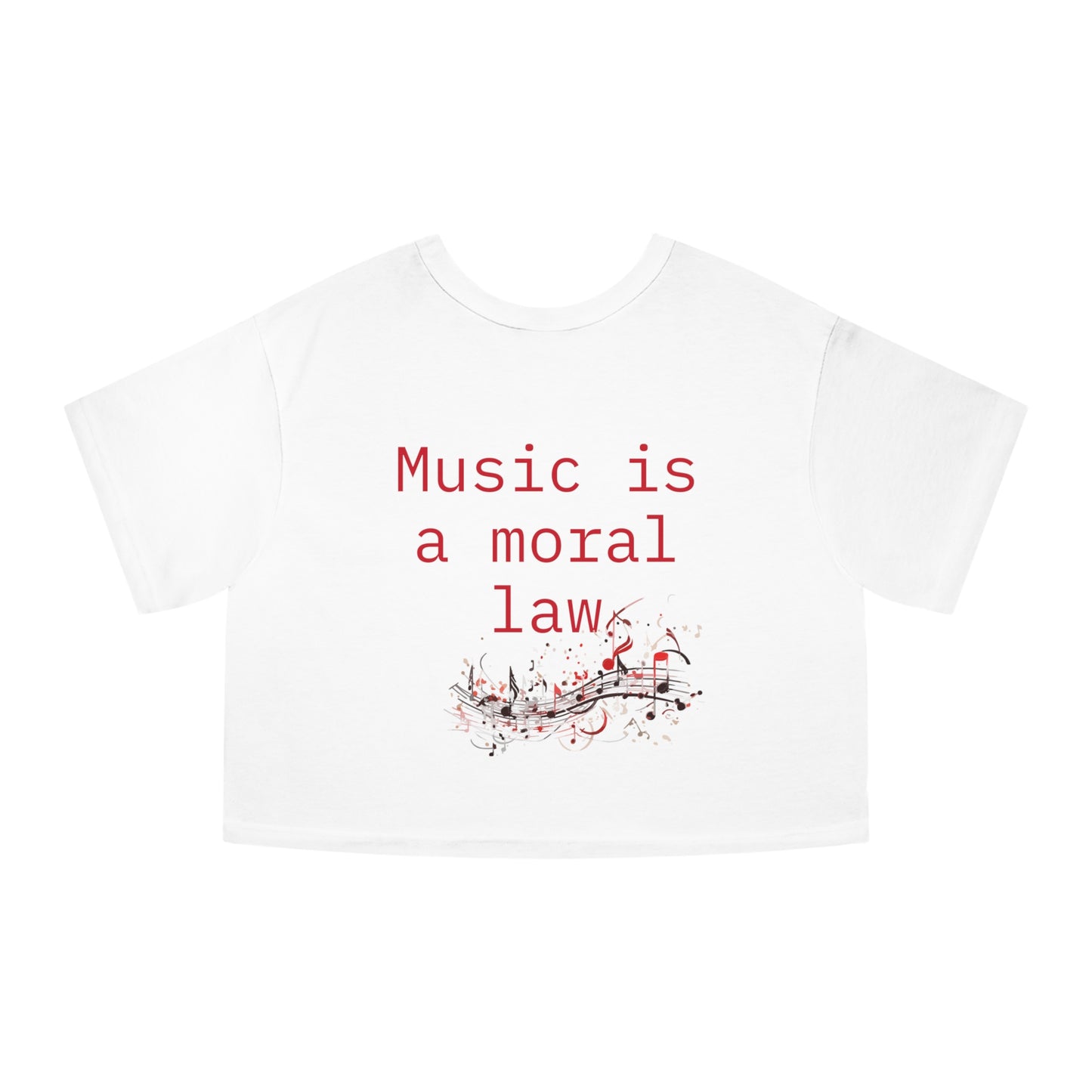 Valentine's and musical combination Champion Women's Heritage Cropped white T-Shirt for valentine's day.