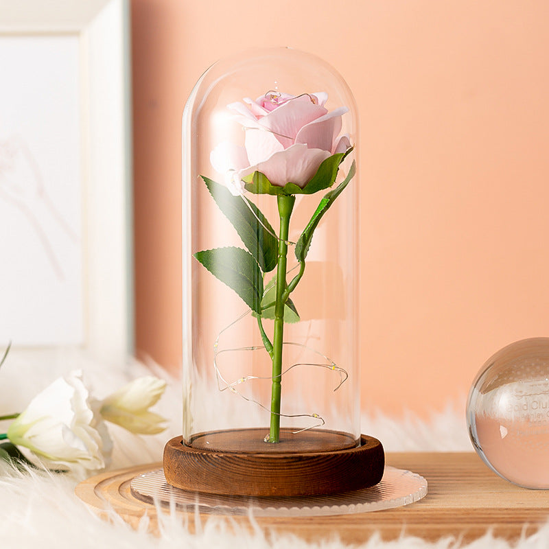 Flannelette Rose Lamp Glass Cover Immortal Flower Decorative Light