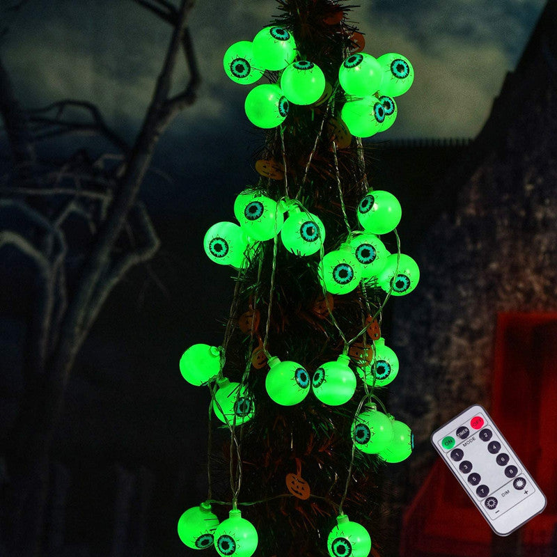Halloween Ghost Eyeballs LED String Lamp Battery Powered 10 Lights