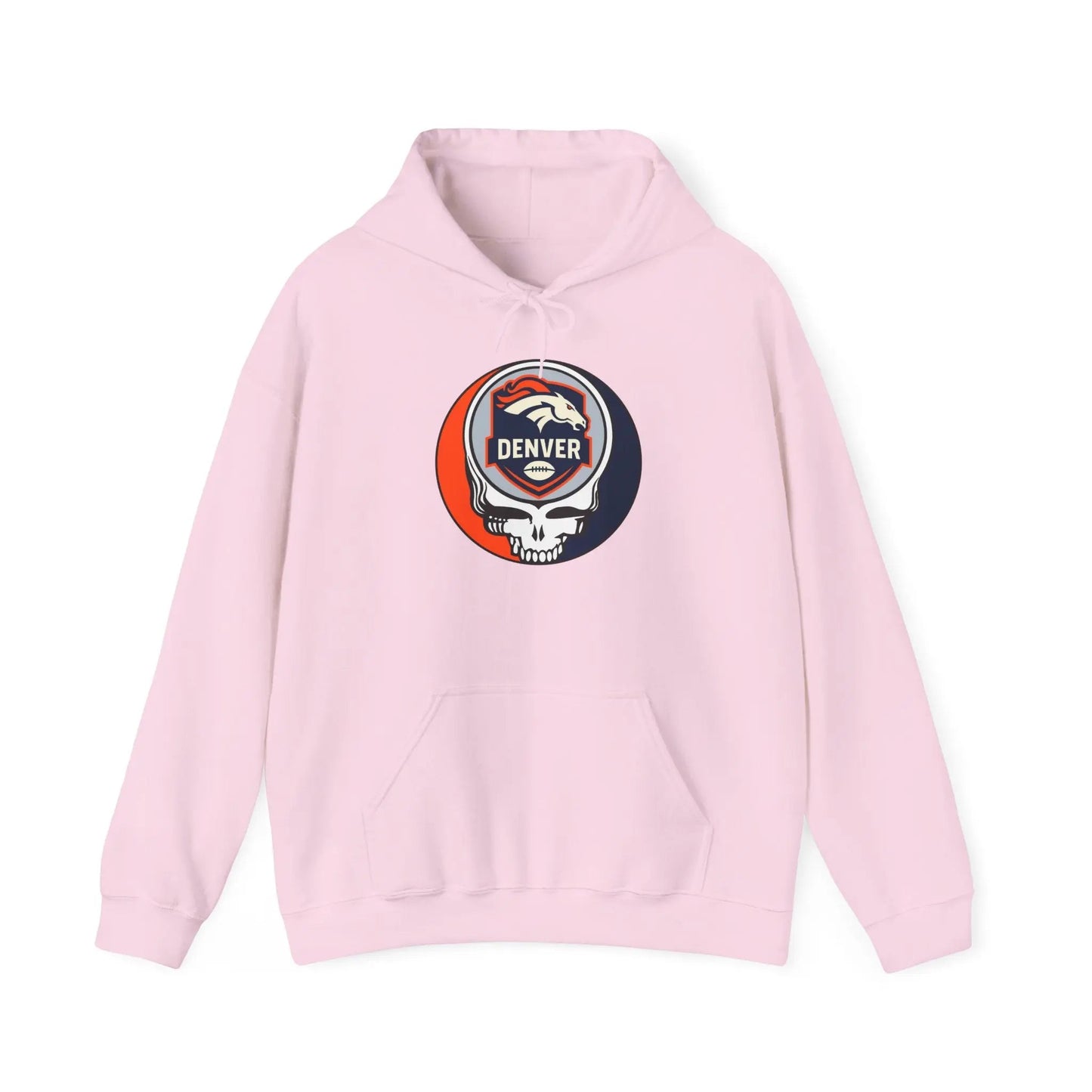 Denver Broncos Stealie Grateful Dead Hooded Sweatshirt Medium-Heavy Fabric NFL