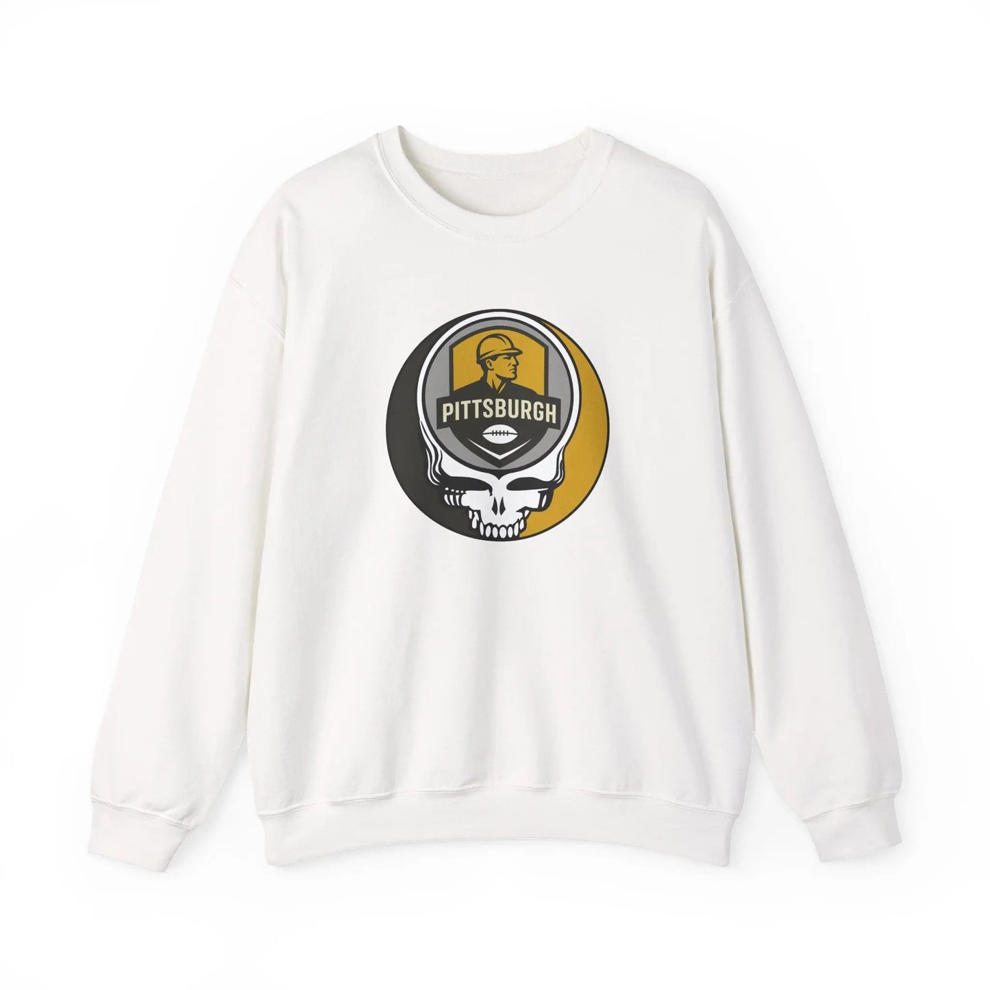 Grateful Dead Stealie Crewneck Sweatshirt Unisex Heavy Blend NFL The Gridiron Collection Pittsburgh Steelers