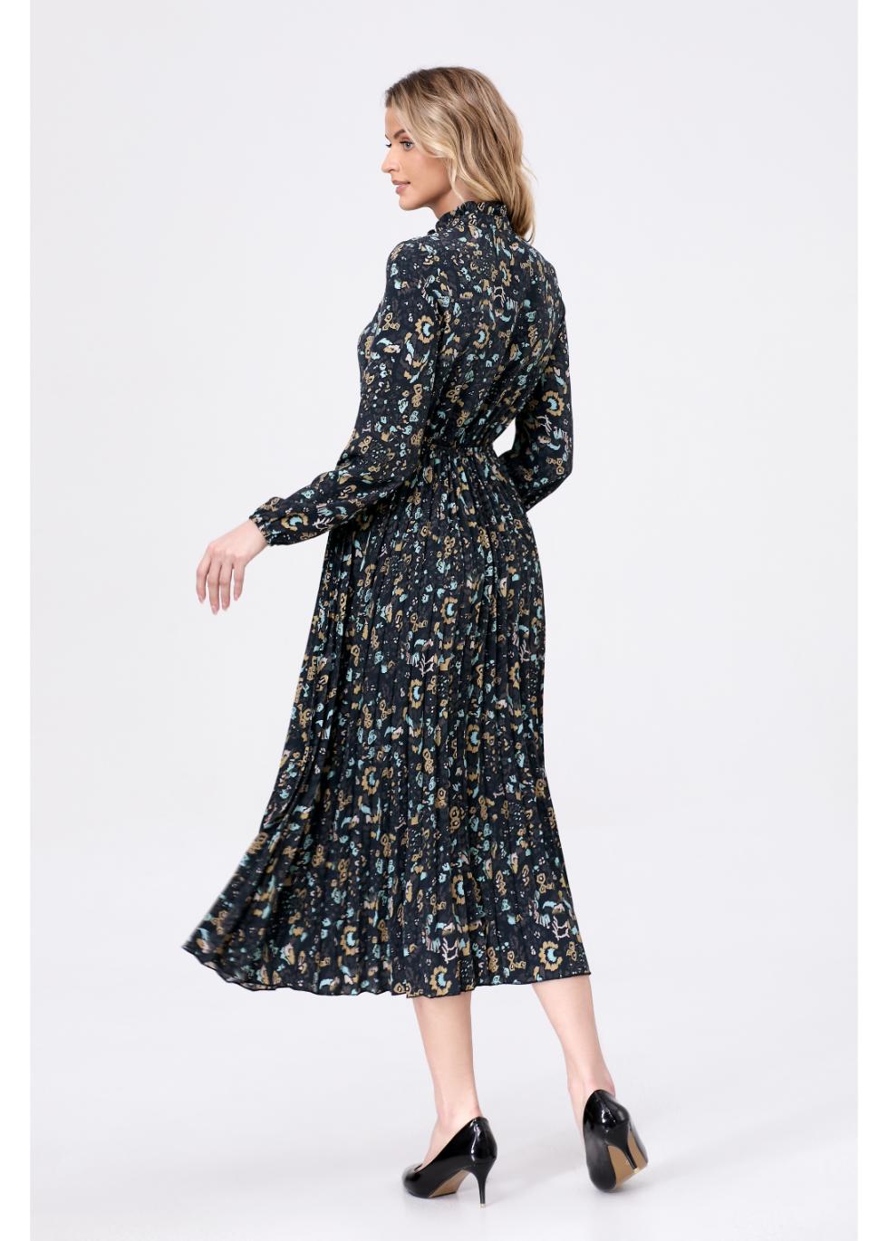 Floral Dark Hues Midi Dress Miss Finch NYC