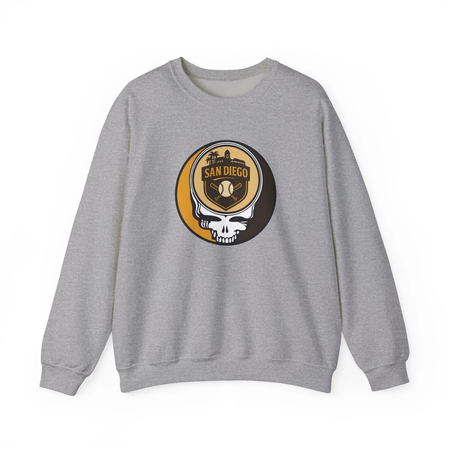 Grateful Dead Stealie Crewneck Sweatshirt Unisex Heavy Blend San Diego Baseball Edition MLB