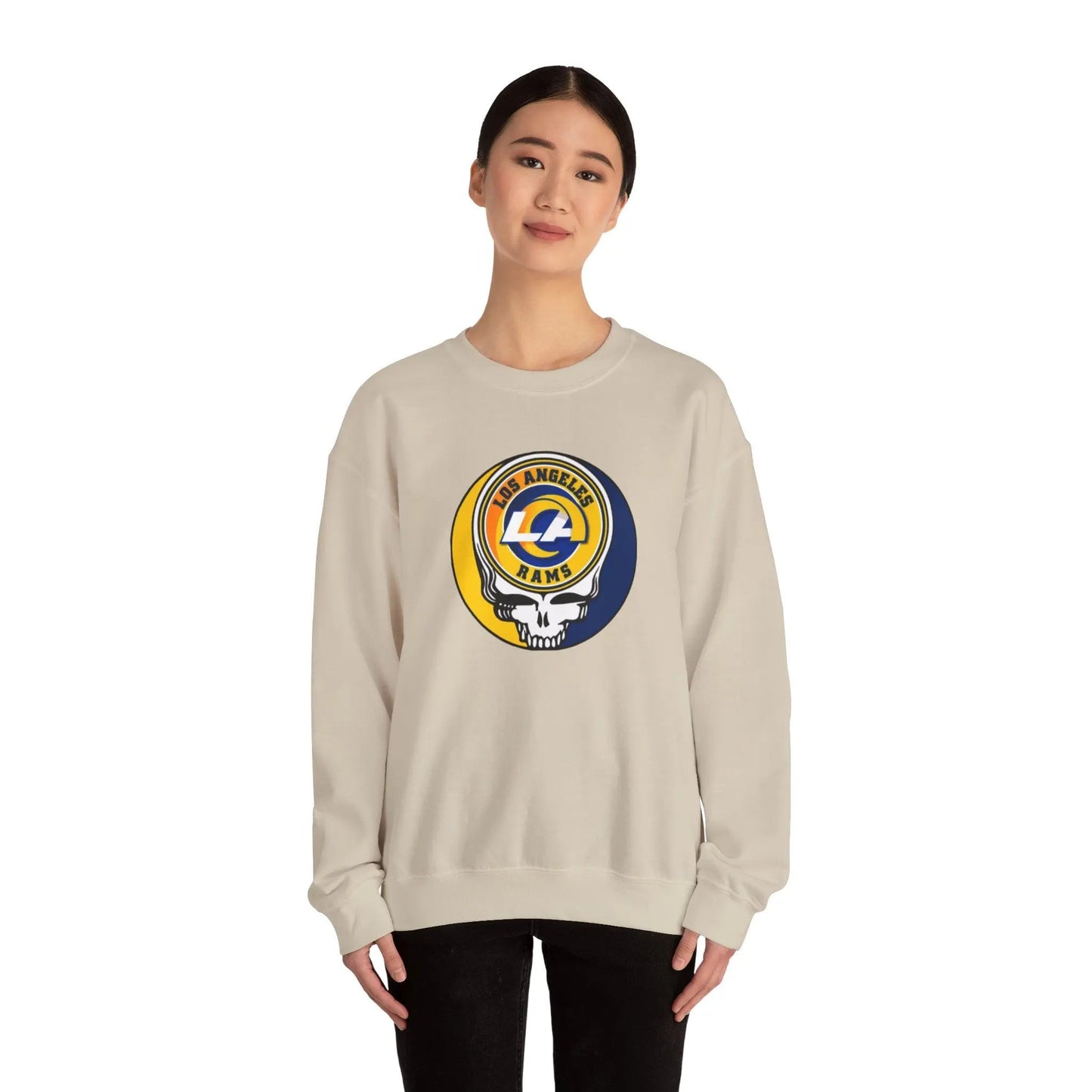 Grateful Dead Stealie Heavy Blend Crewneck Sweatshirt Los Angeles Rams The Gridiron Collection
