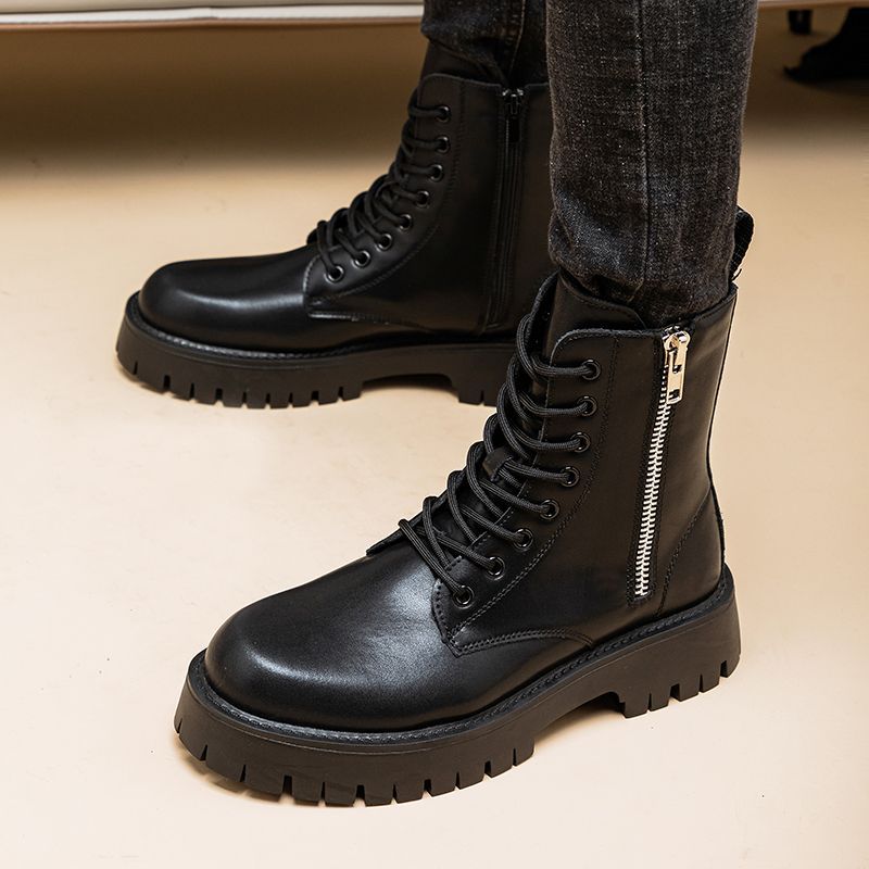 Leather High-Top Martin Boots Genuine Leather Footwear
