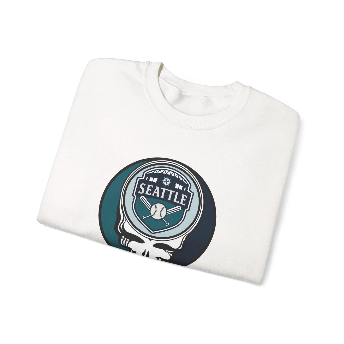 Grateful Dead Stealie Unisex Heavy Blend Crewneck Sweatshirt The Ballpark Collection Seattle Baseball Edition MLB