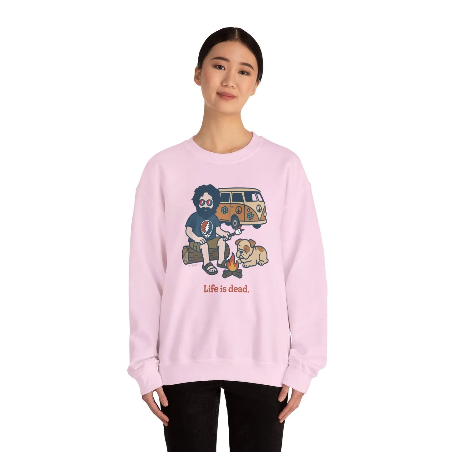 Jerry and Frank are Camping Life is dead Crewneck Sweatshirt Gildan