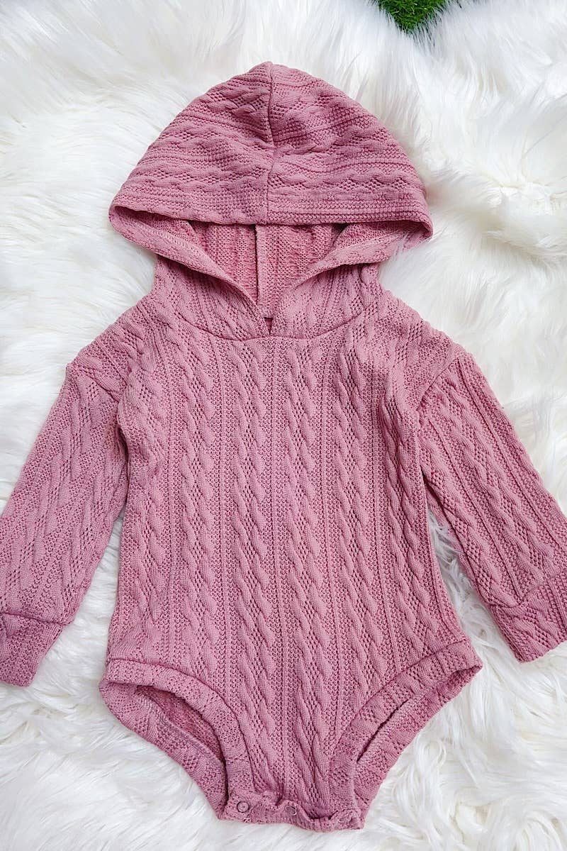 Blush Cable Knit Onesie Baby Clothing Country Chic Baby Co