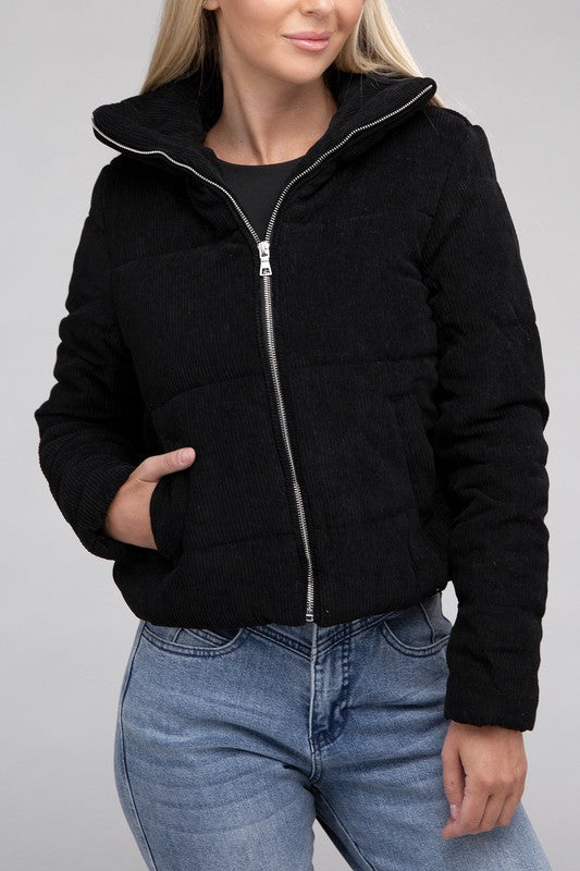 Corduroy Zip-Up Cozy Jacket