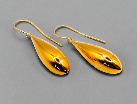 Italian Gilded Gold-Dipped Teardrop Statement Earrings
