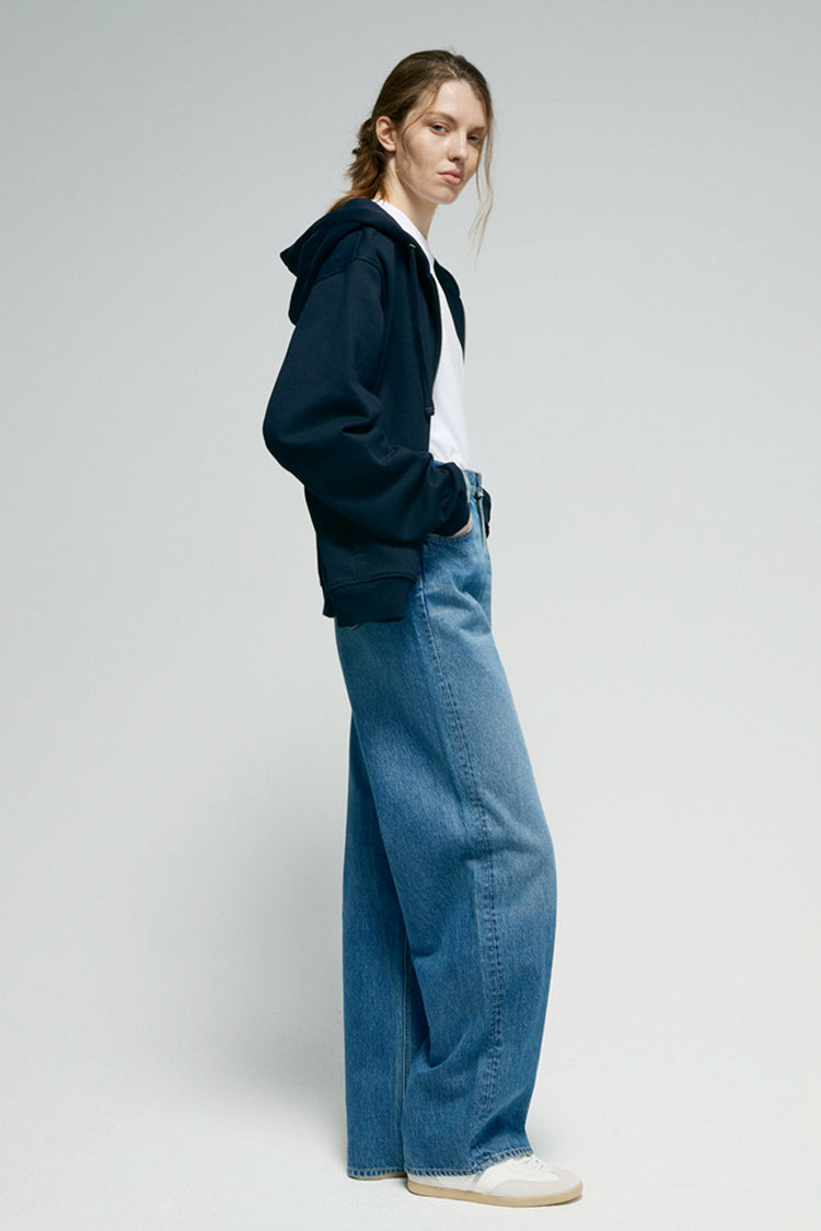 Mid-weight Denim High-rise Relaxed Wide Leg Jeans Arc Jean HJ055