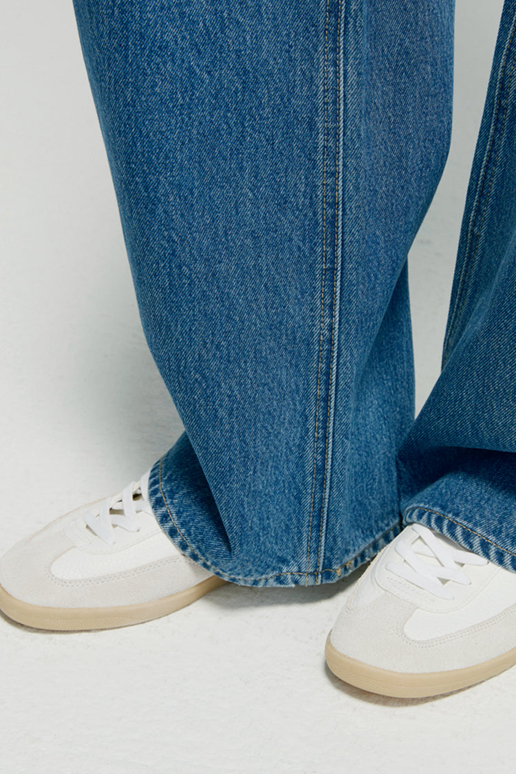Mid-weight Denim High-rise Relaxed Wide Leg Jeans Arc Jean HJ055
