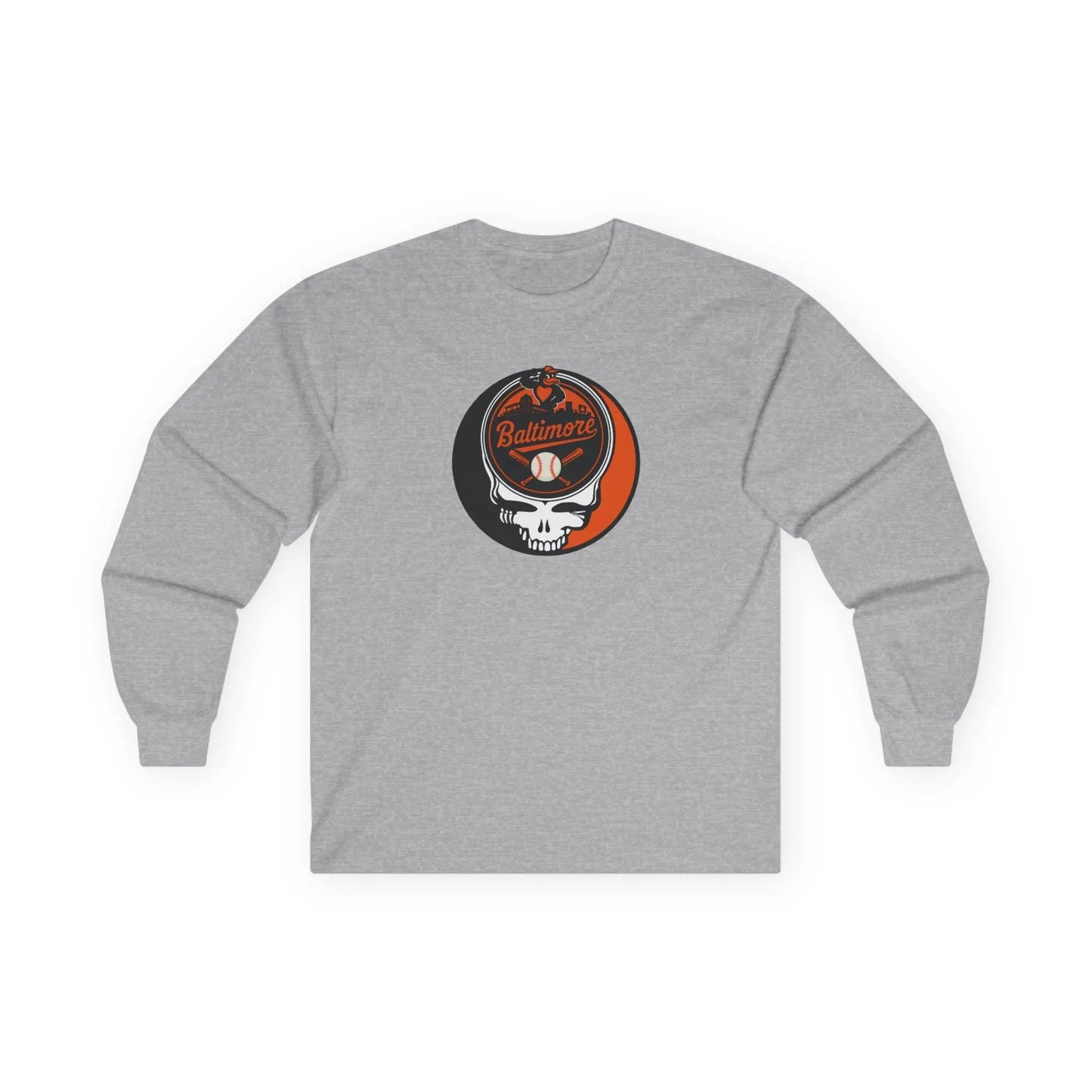 Grateful Dead Ultra-Cotton Long Sleeve Tee Baltimore Baseball Edition MLB