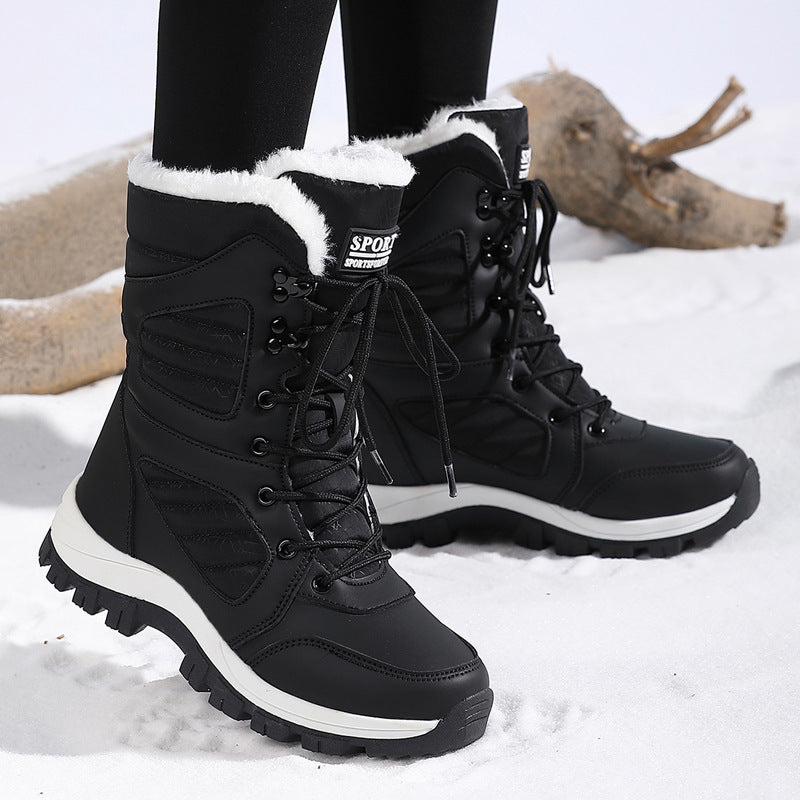 Women’s Long Wool & Velvet Thickened Warm Snow Boots