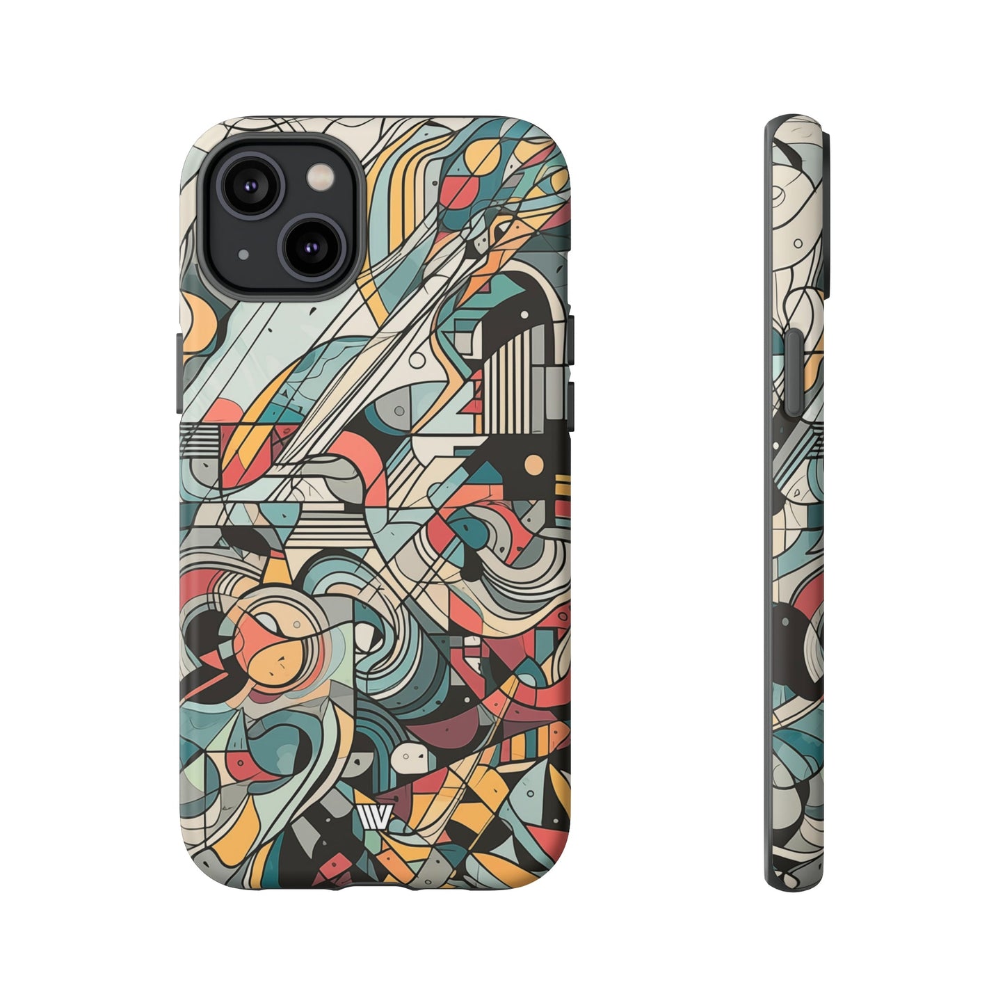 Abstract Doodle Tough Phone Case Dual-Layer Protection