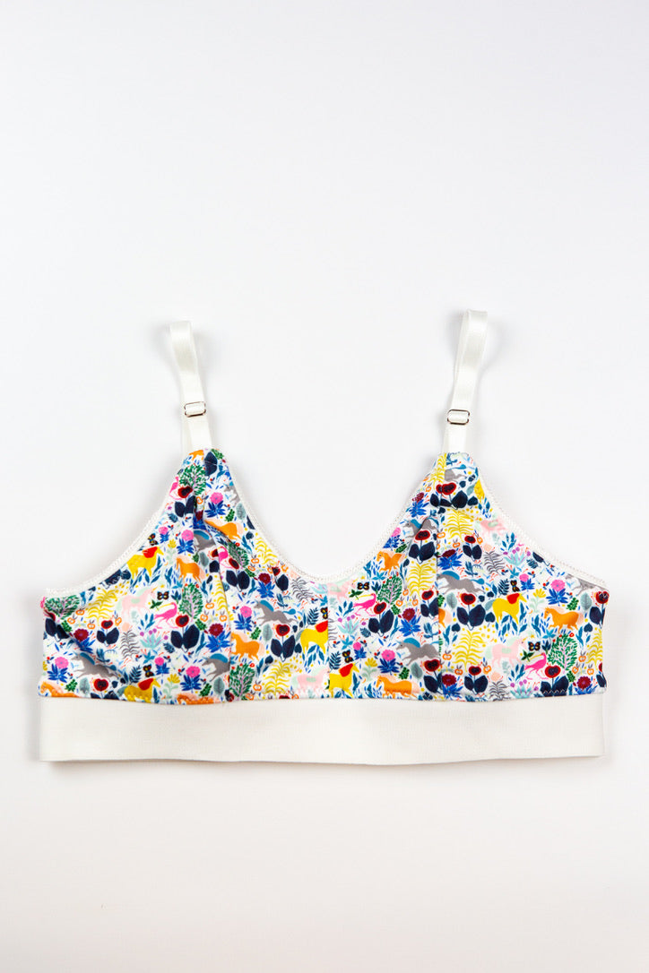 Unicorn Garden Print Bra