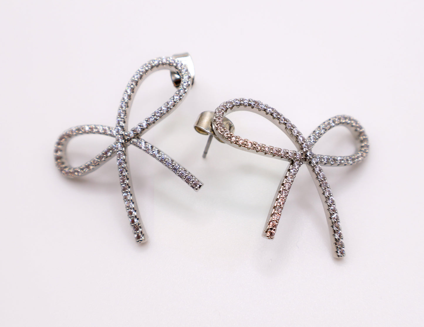 Gold Bow Tie Chic Bow Tie Glamour Earrings Stud Jewelry