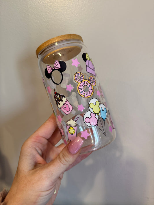 Magical Park Treats Pastel Design Glass Cup Sawdust and Cedar