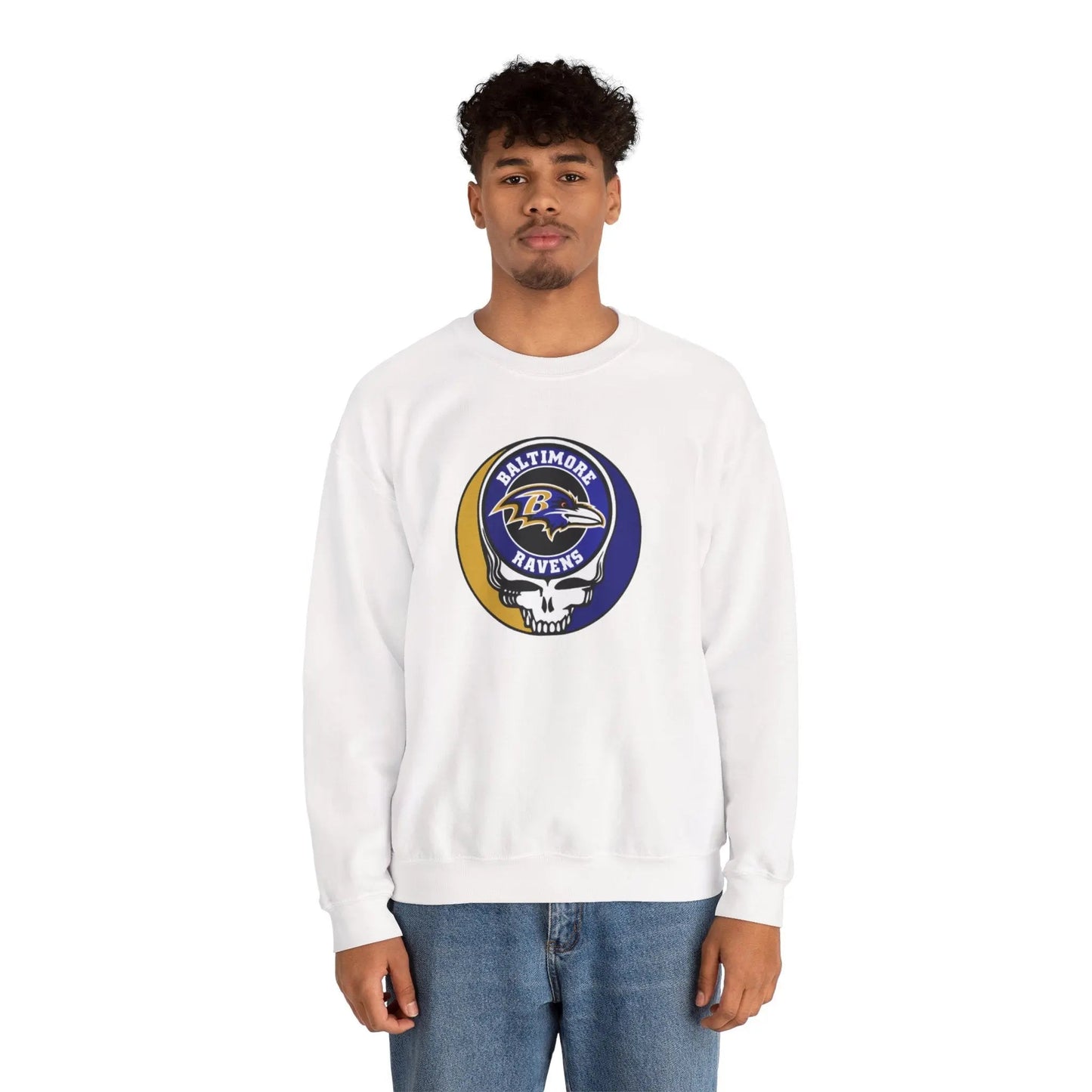 Baltimore Ravens Grateful Dead Stealie Crewneck Sweatshirt The Gridiron Collection