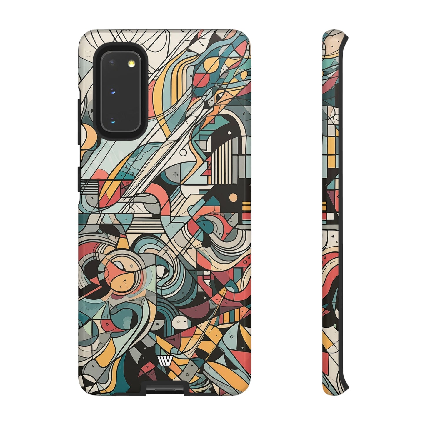 Abstract Doodle Tough Phone Case Dual-Layer Protection
