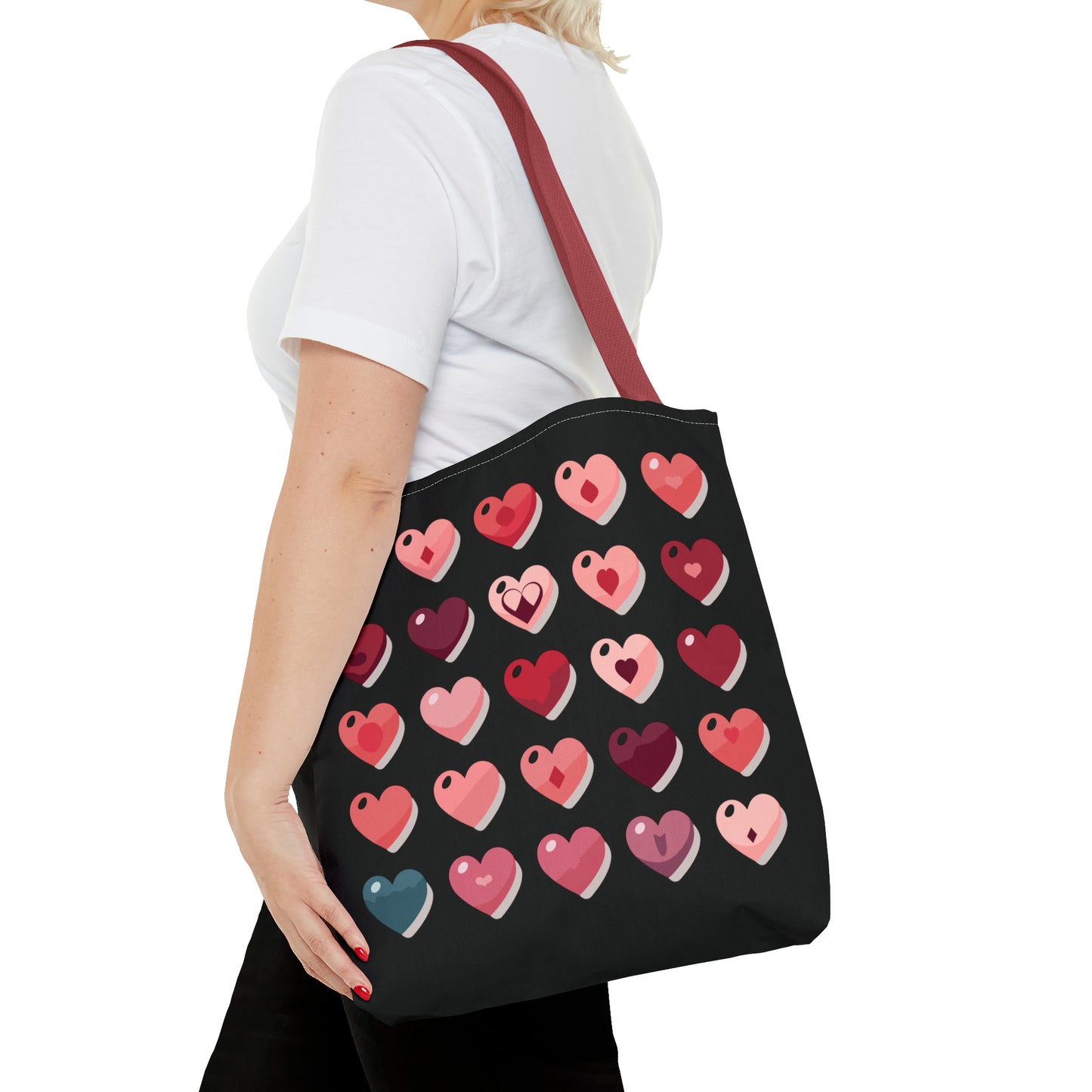 Valentine's black Tote Bag (AOP)