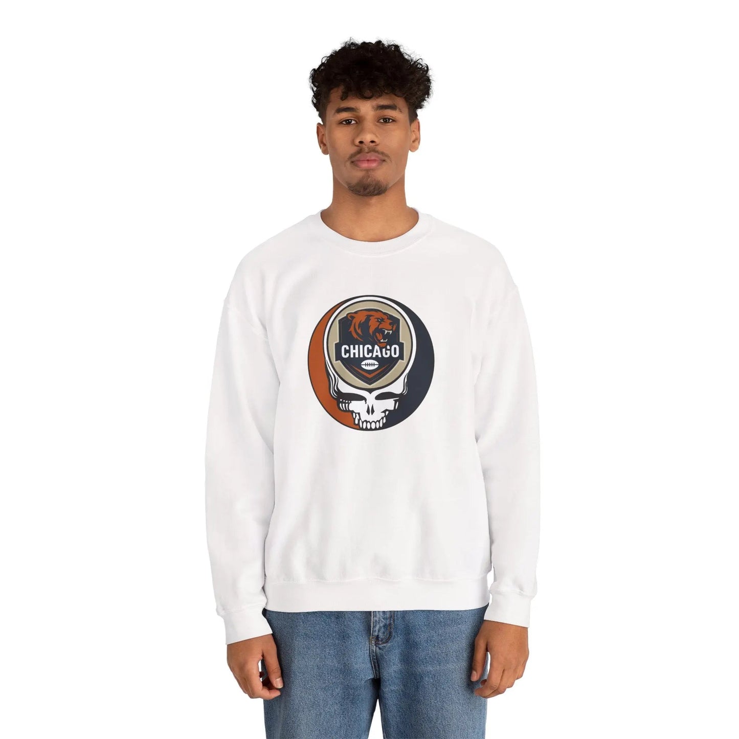 Gridiron Collection Chicago Bears Grateful Dead Stealie Crewneck Sweatshirt