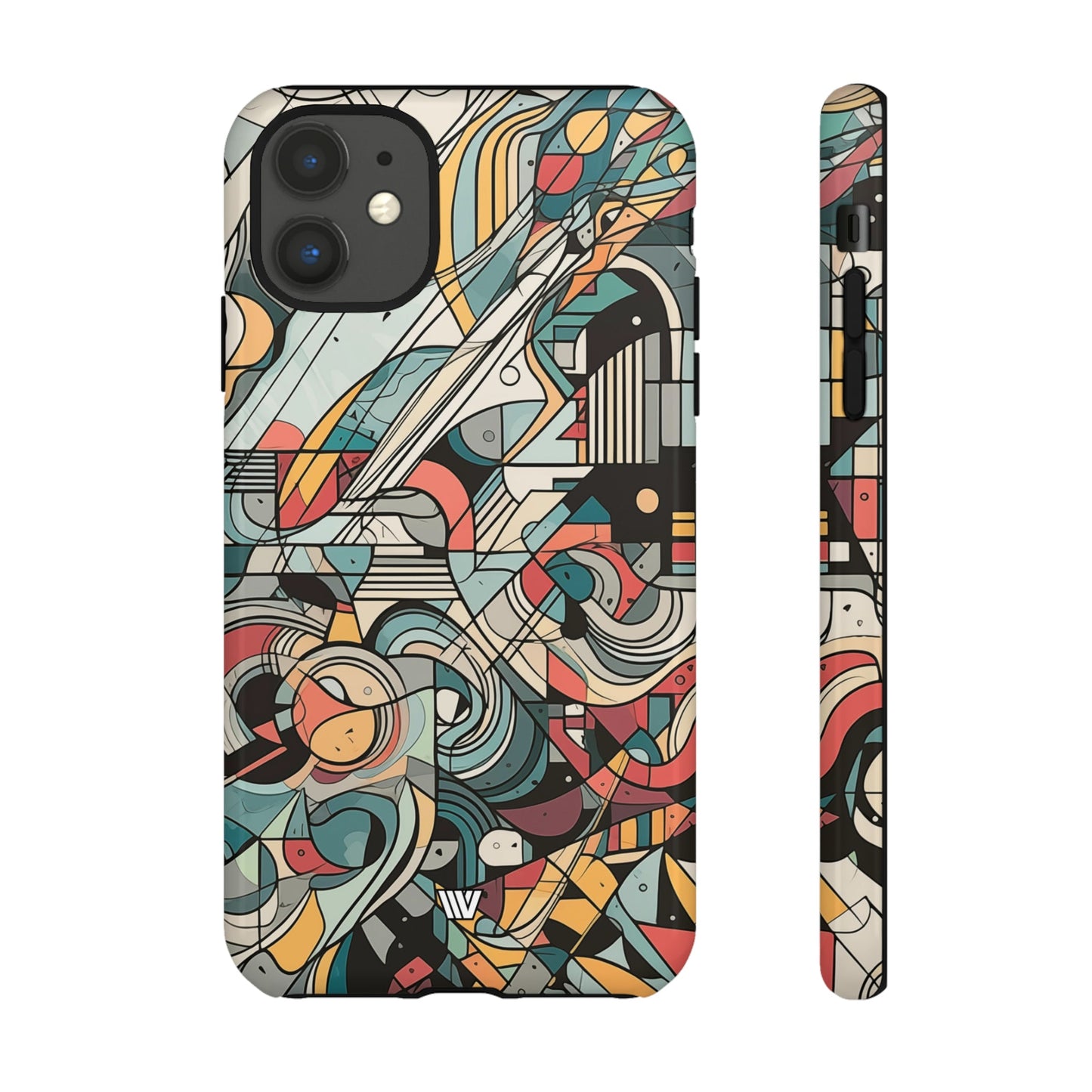 Abstract Doodle Tough Phone Case Dual-Layer Protection