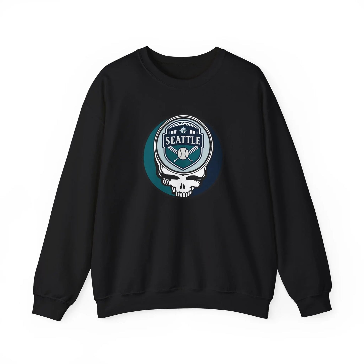 Grateful Dead Stealie Unisex Heavy Blend Crewneck Sweatshirt The Ballpark Collection Seattle Baseball Edition MLB