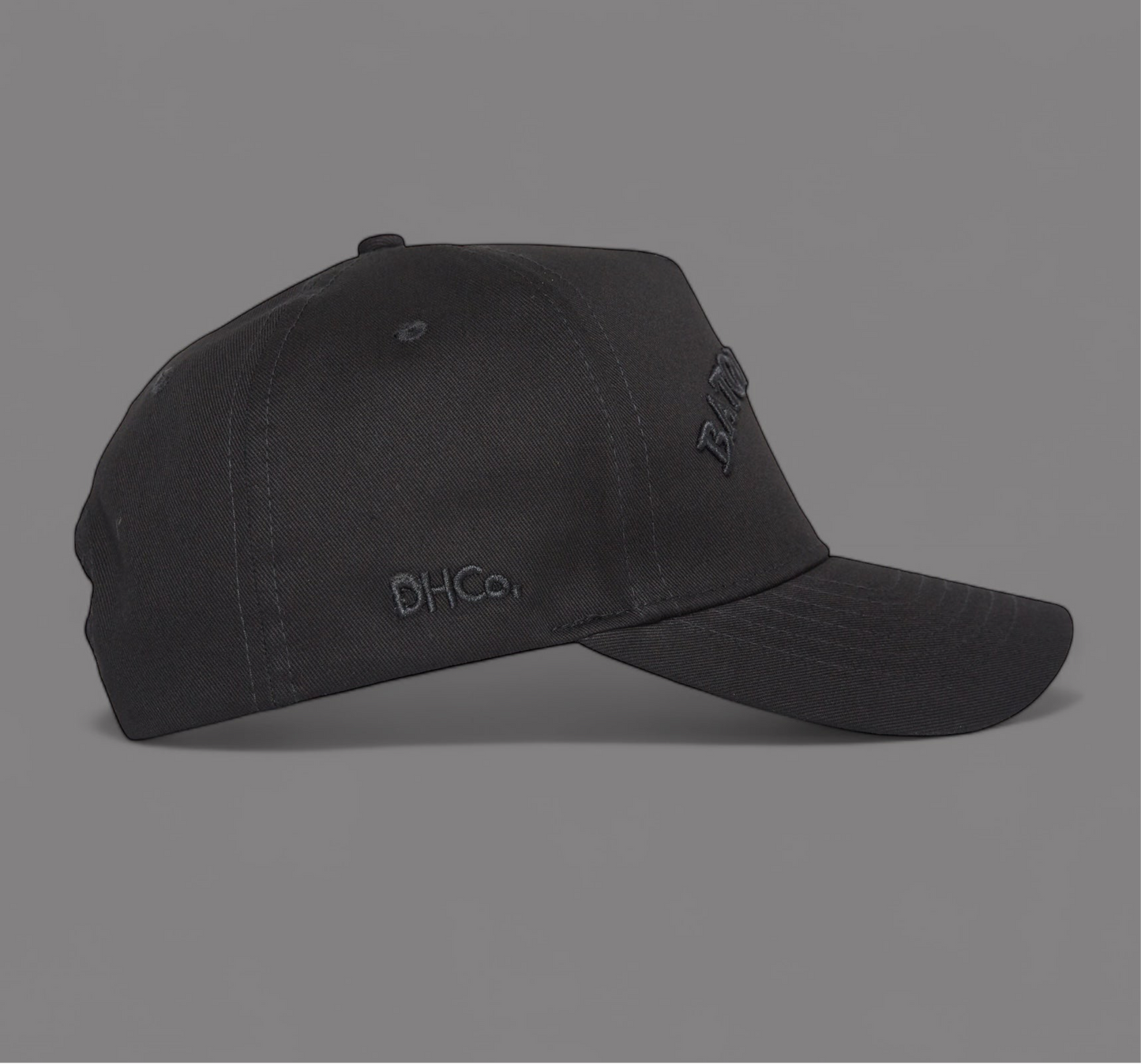Midnight Collection Black Pre-curved Trucker Hat Baton Rouge