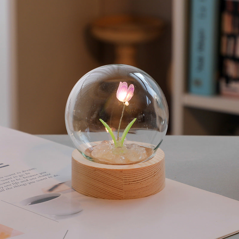 Mini Tulip Small Night Light Tabletop Decoration Cute Holiday Gift