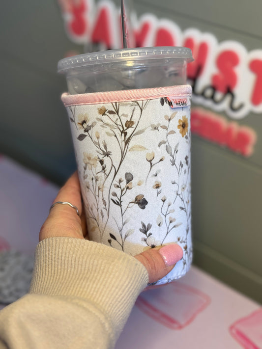 Rustic Wildflower Insulated Cup Sleeve Coffee Cup Sleeve