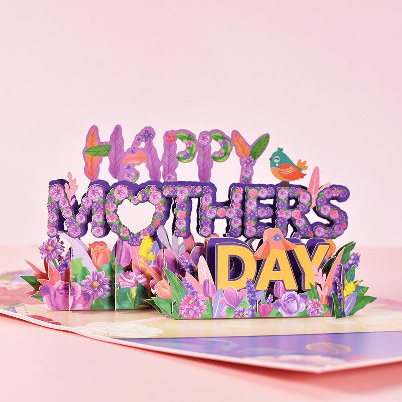 Flower Basket 3D Three-dimensional Handmade Paper Carved Greeting Card