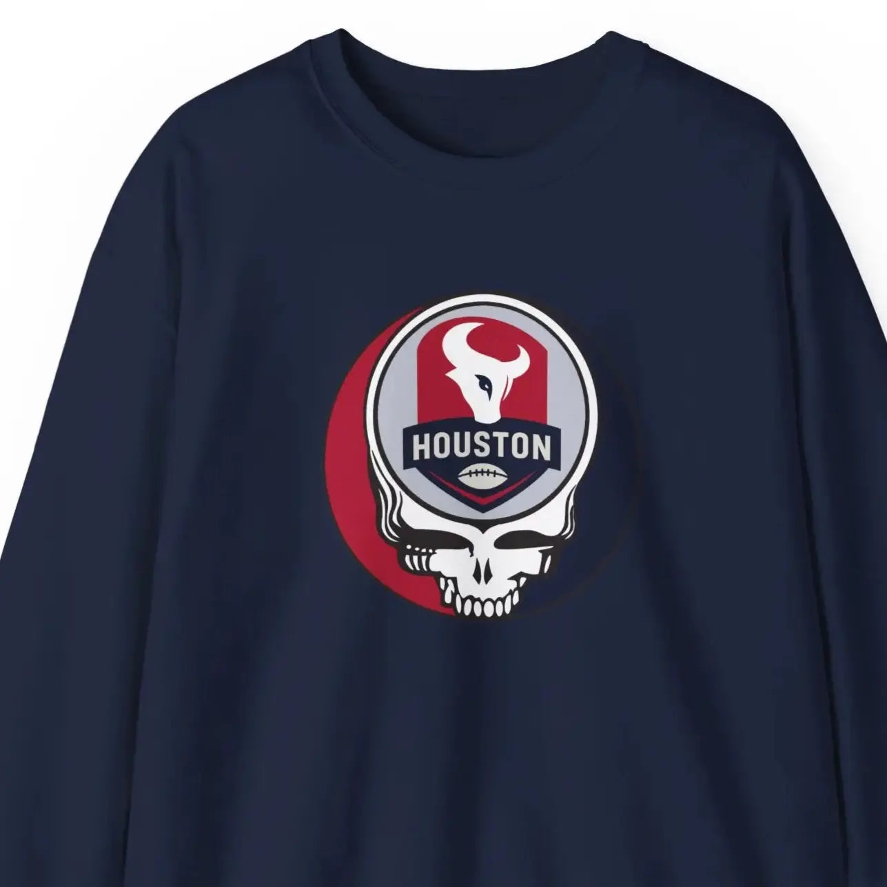 Grateful Dead Stealie Crewneck Sweatshirt Unisex Heavy Blend Houston Texans NFL