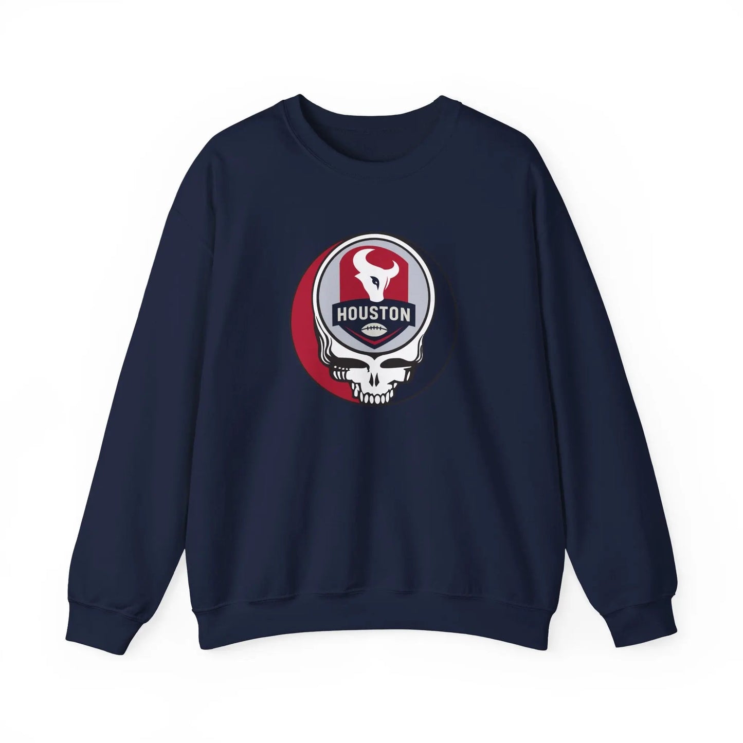 Grateful Dead Stealie Crewneck Sweatshirt Unisex Heavy Blend Houston Texans NFL