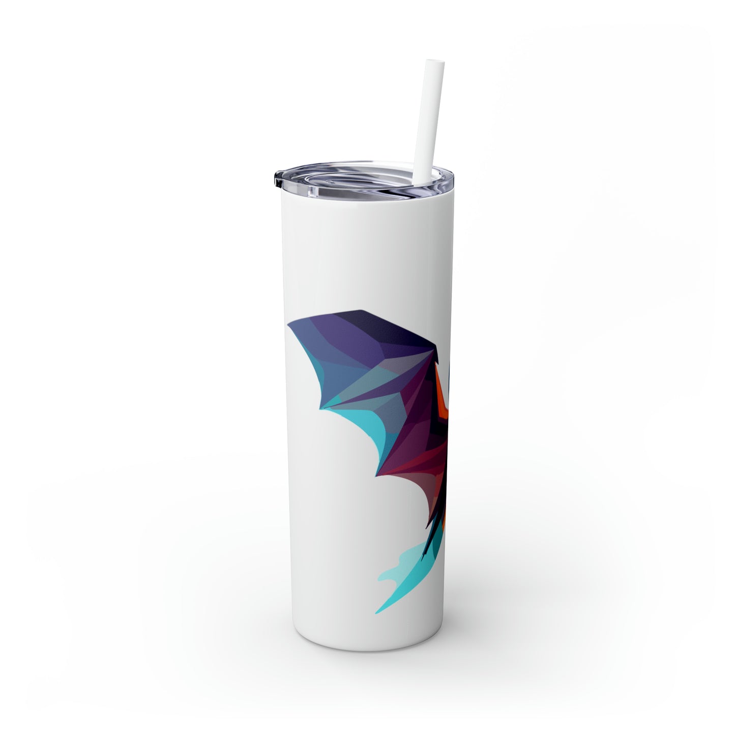 Halloween Skinny Tumbler with Straw 20oz - Spooky Drinkware - Bat Theme - BPA-Free, Reusable Cup, Halloween Tumbler, Halloween Gift