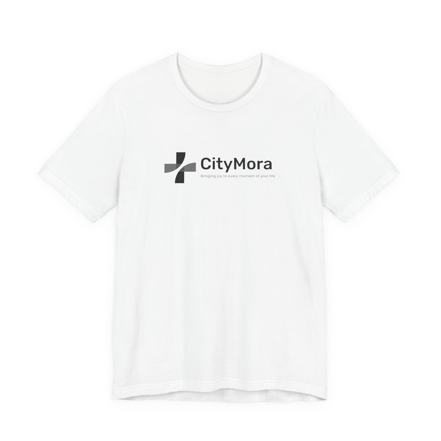 Casual Unisex Tee - 'CityMora' Motivational Short Sleeve Shirt - Black