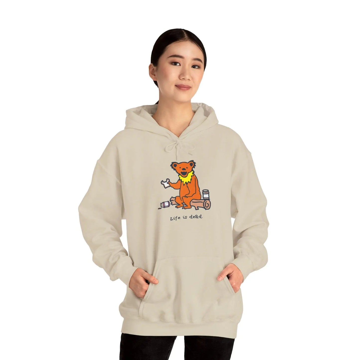 Life is dead Snackin' Bear Unisex Hoodie Grateful Dead