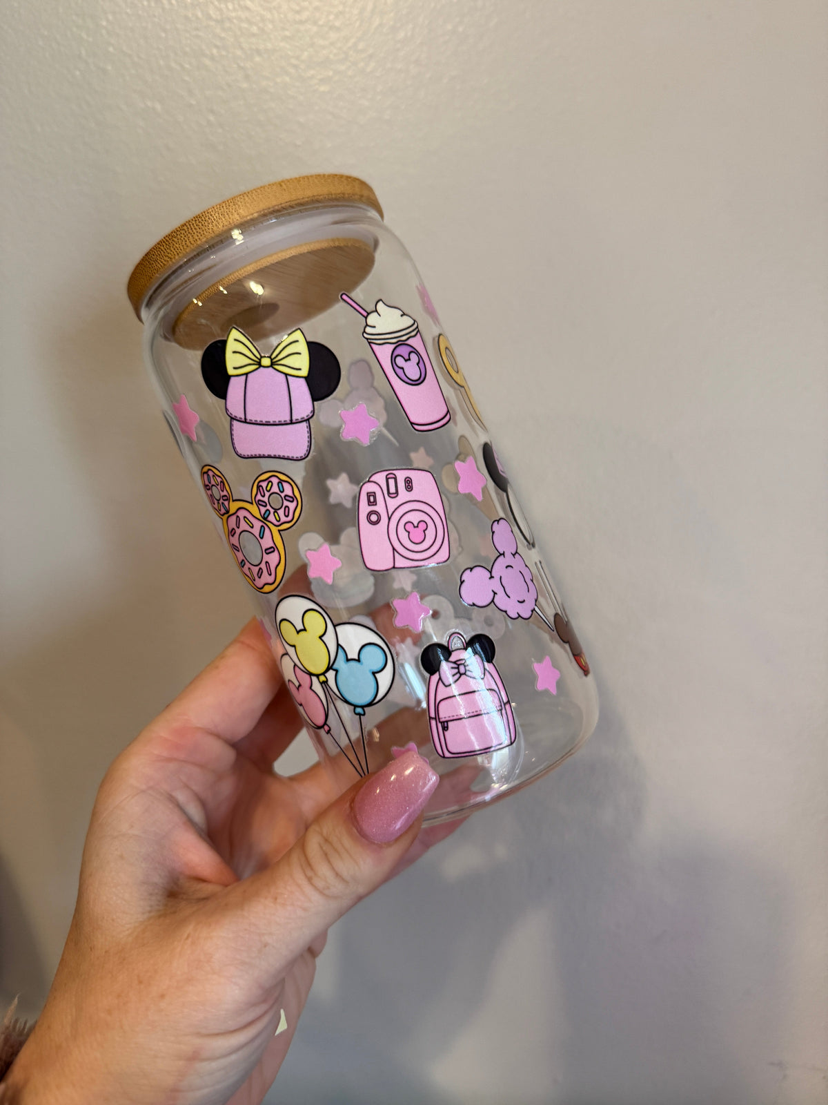 Magical Park Treats Pastel Design Glass Cup Sawdust and Cedar