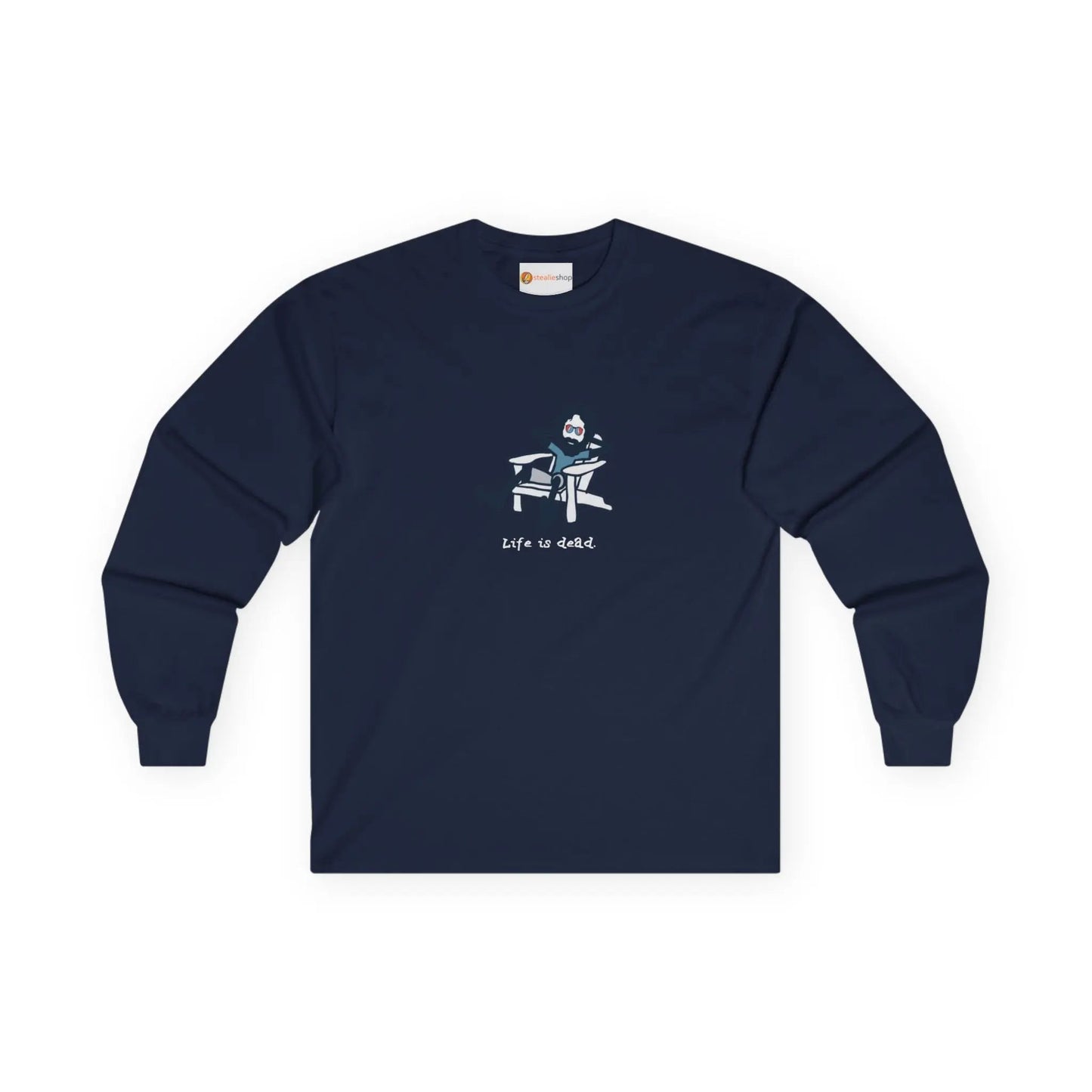 Grateful Dead Ultra-Cotton Long Sleeve Tee Adirondack Jerry Life is dead