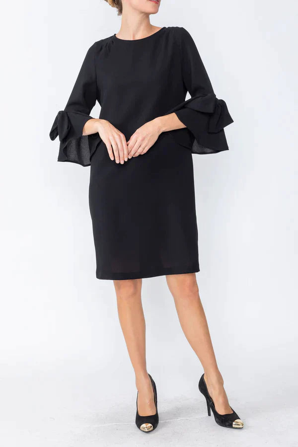 Black Sleeve Bow Dress IC Collection 4963D