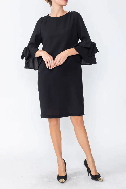 Black Sleeve Bow Dress IC Collection 4963D