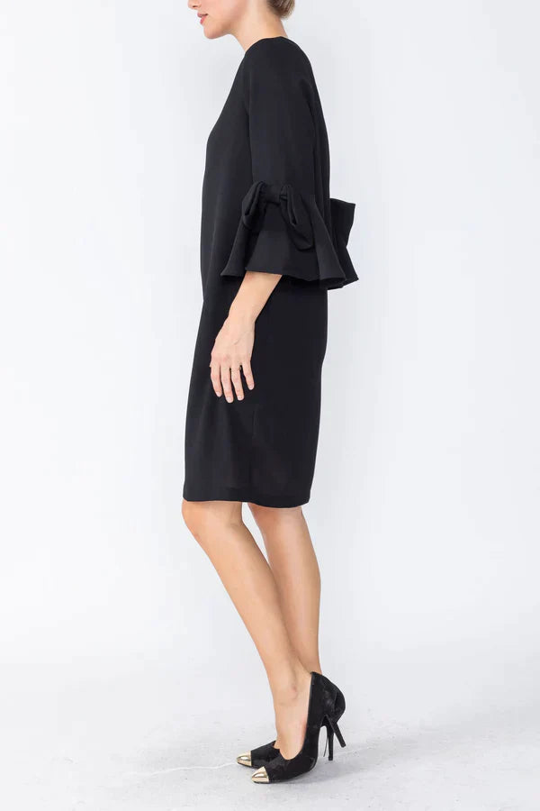 Black Sleeve Bow Dress IC Collection 4963D