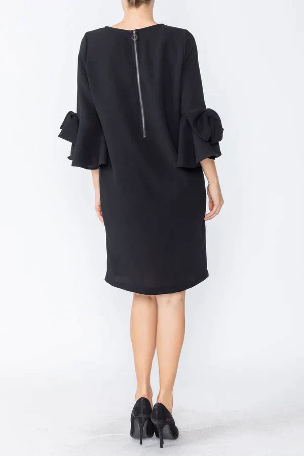 Black Sleeve Bow Dress IC Collection 4963D