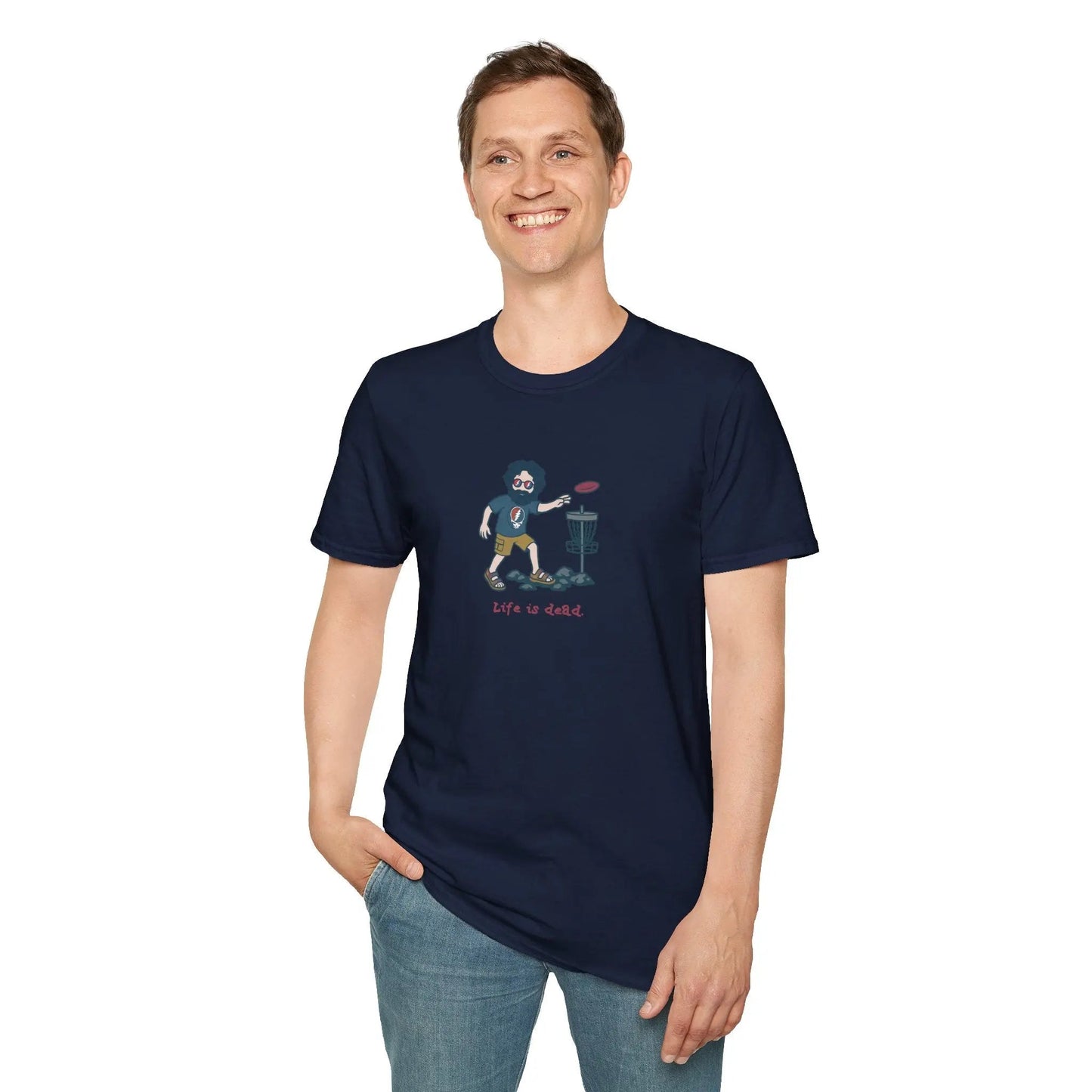 Disc Golfing Jerry Life is Dead T-Shirt Grateful Dead