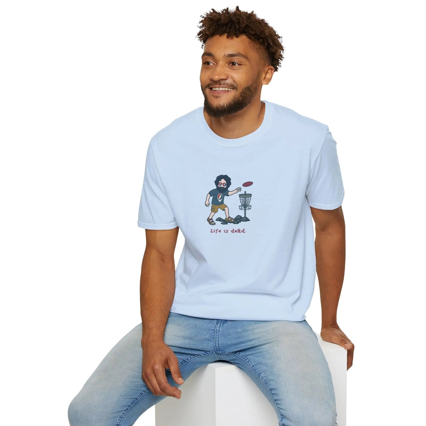 Disc Golfing Jerry Life is Dead T-Shirt Grateful Dead