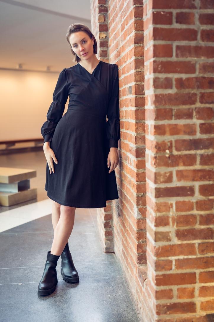Wrap Ribbed Knit Amaris Dress