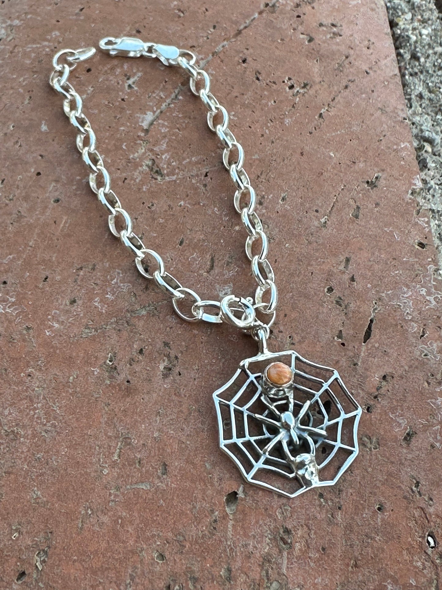 Sterling Silver Spice Spider Web Charm Charm Nizhoni Traders LLC