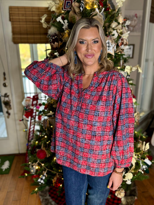 Checkered Red Top The Holly