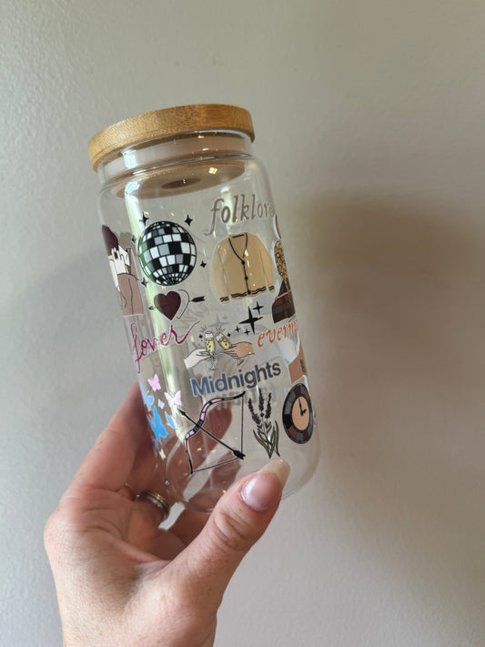Medium Icons Collage-Style Glass Cup Taylor Swift