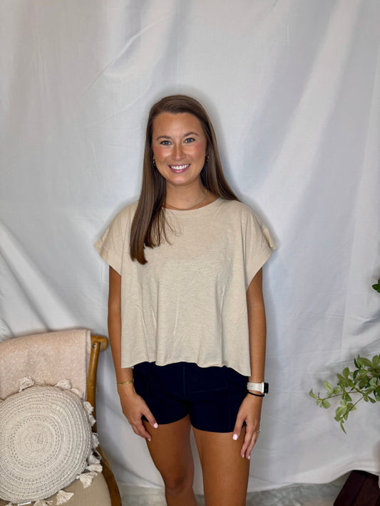 Open Back Oversized Cotton Slub Top The Rae Mode